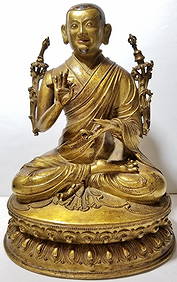 Tibet bronze, monk with black paint, c.1850 (1 of 10)