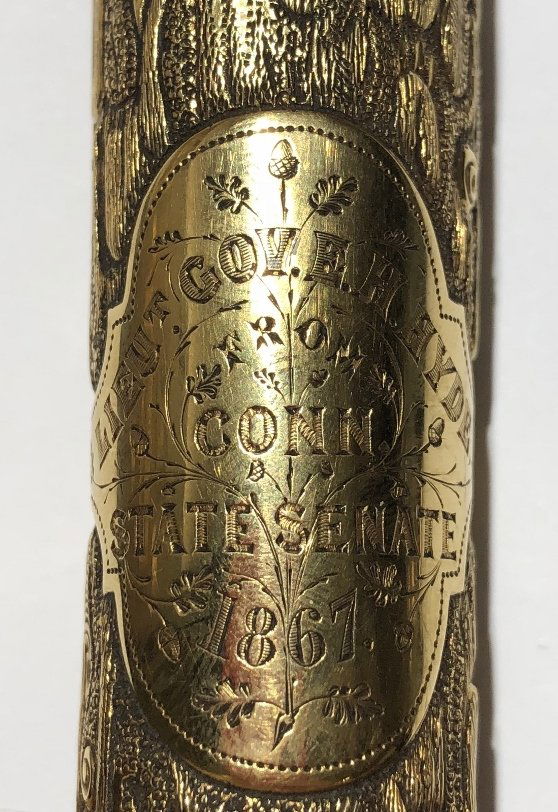 18k presentation cane, Lt.Gov Conn E.H.Hyde, 1867 (1 of 14)