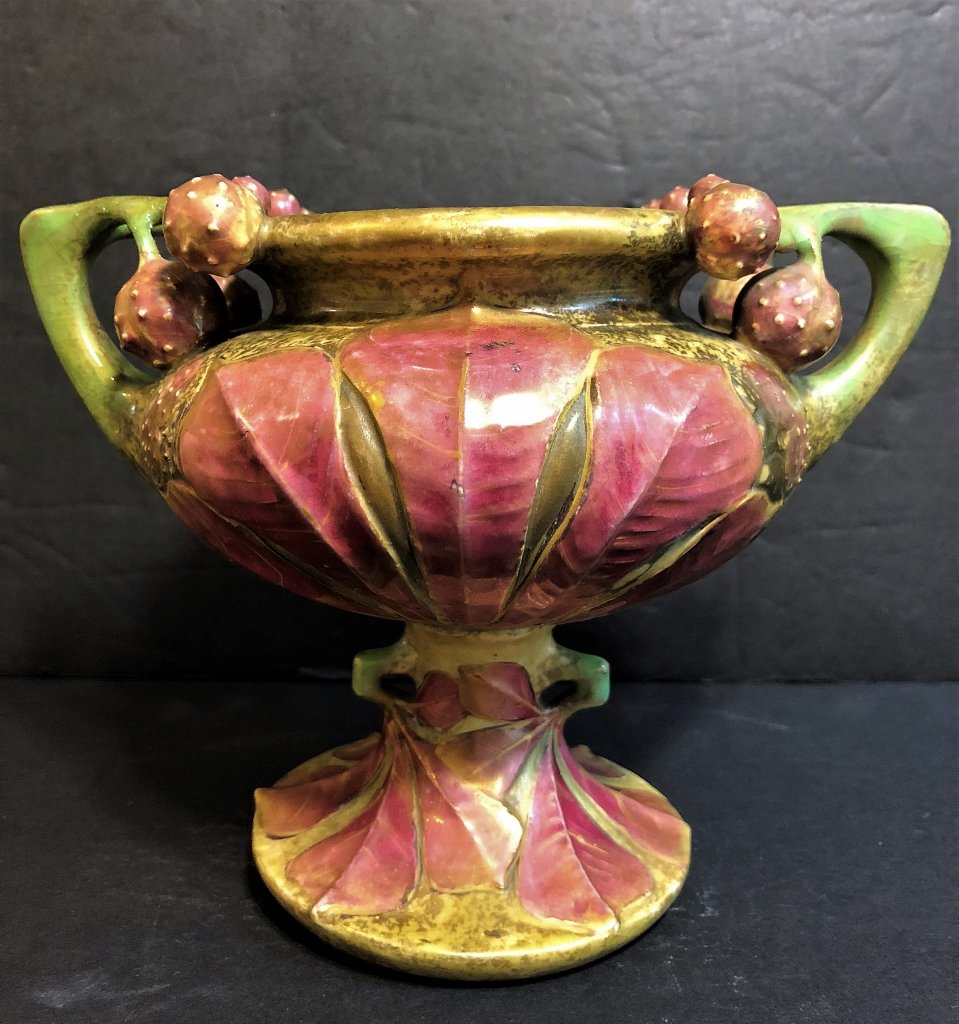 Amphora Art Nouveau compote w/ berries, c.1900 (1 of 7)