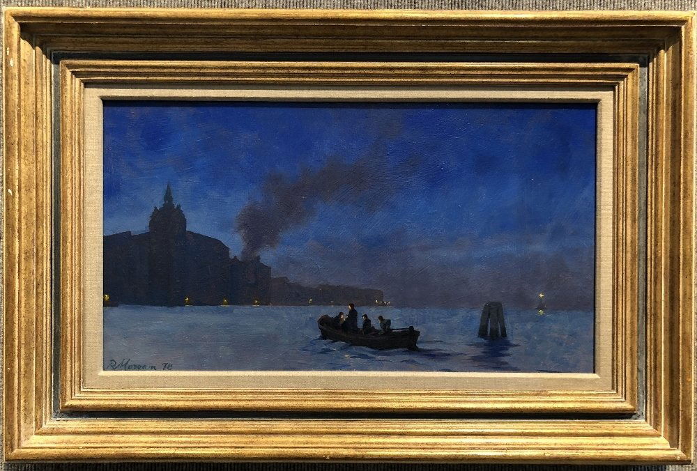Painting of boats at night by Robert F.Morgan, 1978 (1 of 8)