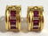 18k ruby diamond "huggie" earrings, 4.4 dwts - 2