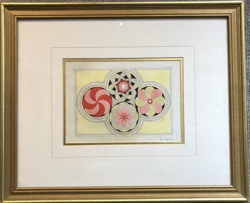 Gouache of shapes by Victor Vasarely, c.1945 (1 of 7)