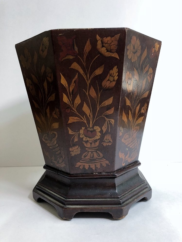 Dutch marquetry planter, circa 1930. (1 of 3)