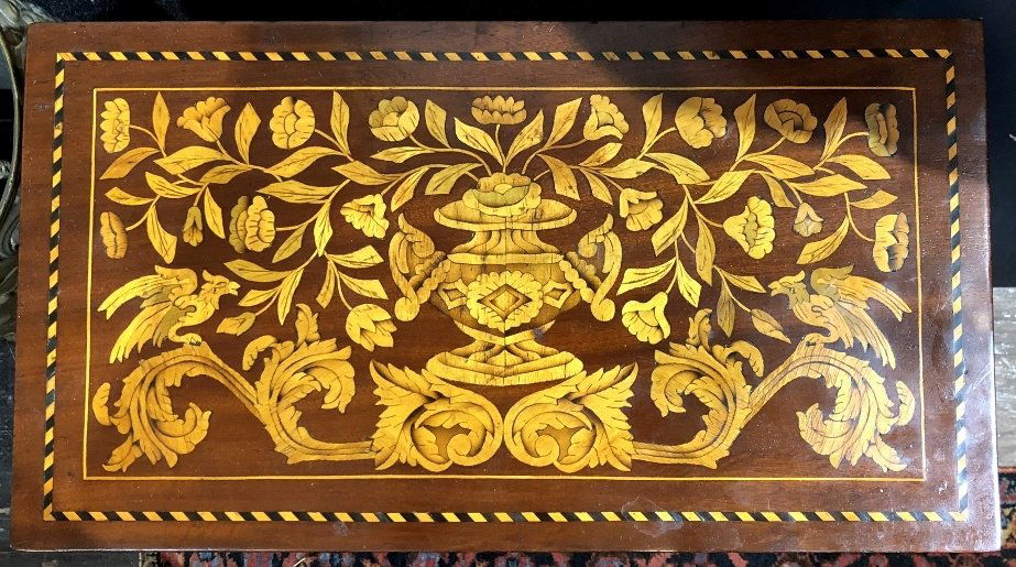 Dutch marquetry game table, c.1900 (1 of 8)