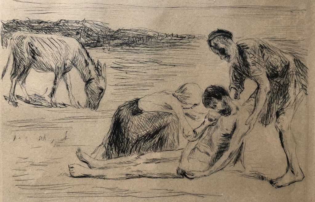 Drypoint, "Good Samaritan" by Max Liebermann (1 of 6)