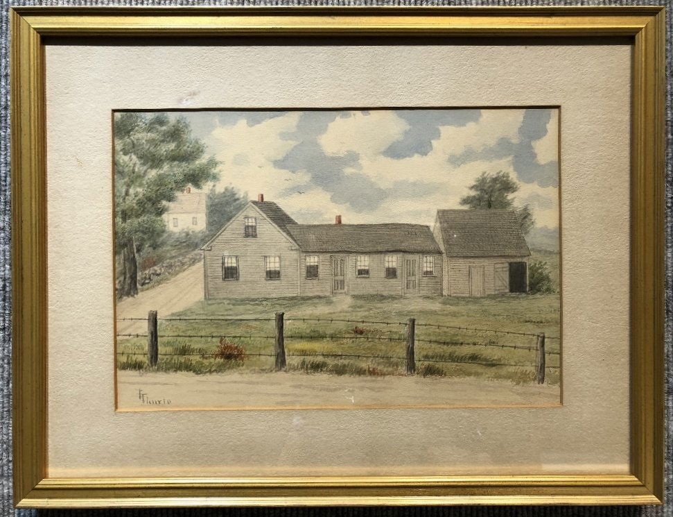 Watercolor of house by Frank Thurlo(Amer,19th) (1 of 7)