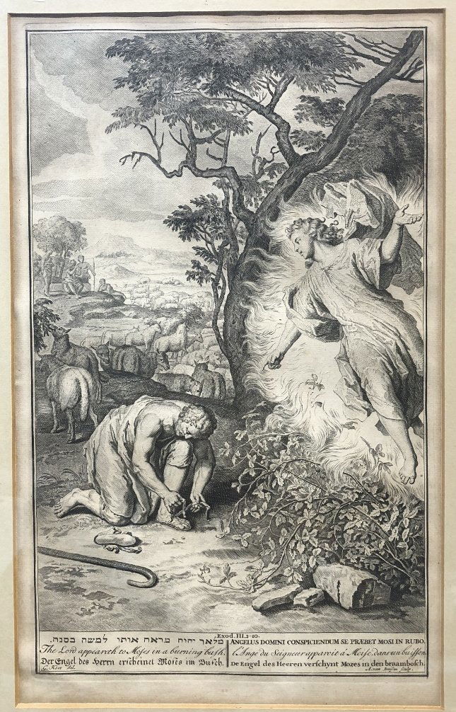 Moses,burning bush, Andries Van Buysen,18thc (1 of 9)