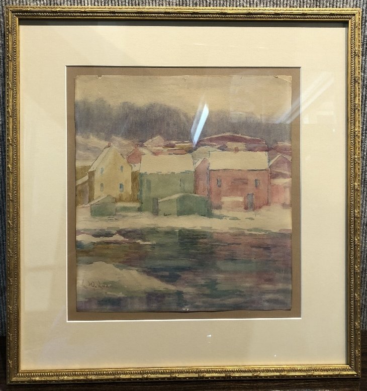 "Houses" watercolor by Laura Wilson Luce(Penn, 20thc) (1 of 6)
