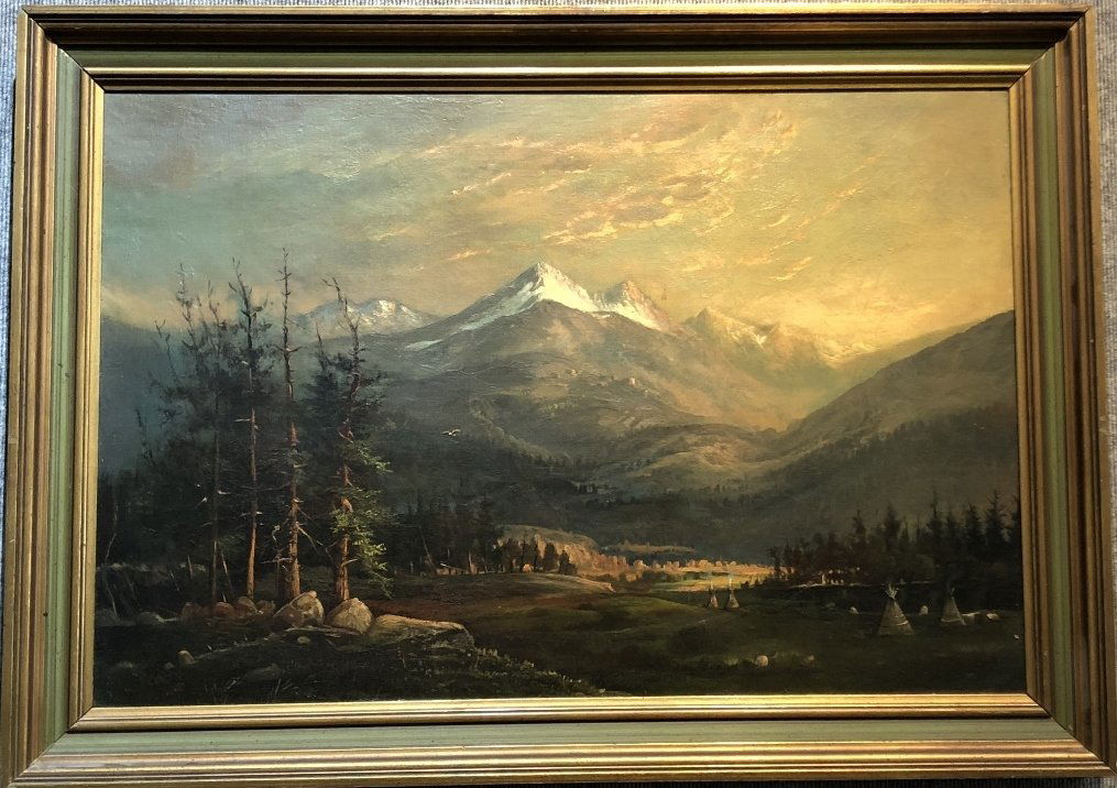 Painting of Indian encampment signed:"Collis 1880" (1 of 6)