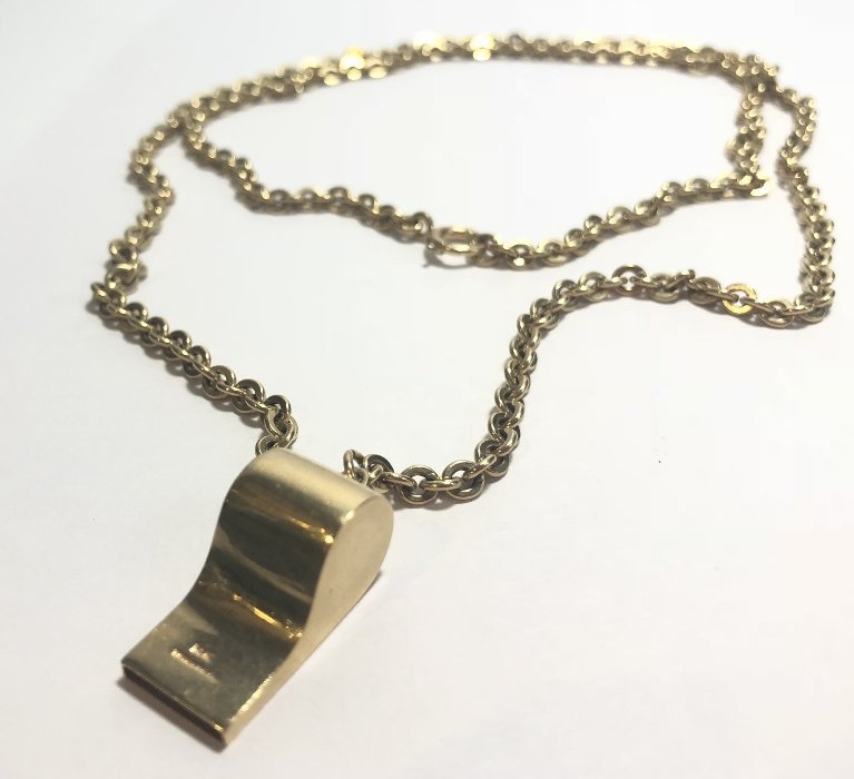 18k Tiffany & Co whistle on 14k gold chain, 22.7dwts (1 of 9)