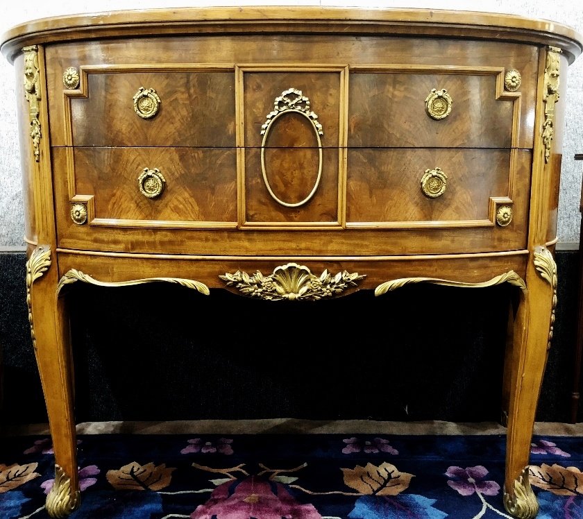 Two drawer wood cabinet, c.1950 (1 of 6)