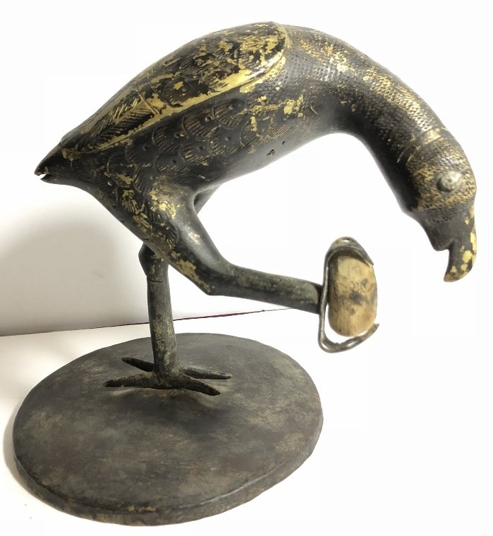 Bird bronze with gilt decoration, possibly early (1 of 7)