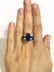 Natural sapphire art deco diamond ring, c.1925,GIA - 2