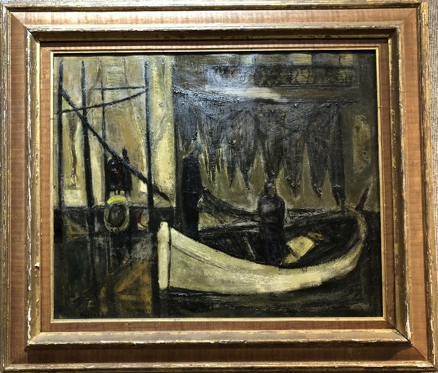 Painting by Raymond Guerrier, Hammer Galleries label (1 of 10)