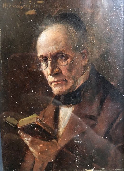 Small painting of old Rabbi(?),c.1900 (1 of 7)