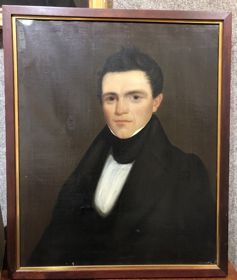 19th century portrait of a gentleman: 19th century portrait of a gentleman. Painting: 21"x 26" in a frame: 24.5"x 29.5".