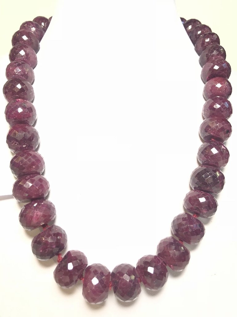 Faceted sterling silver Indian ruby necklace (1 of 6)