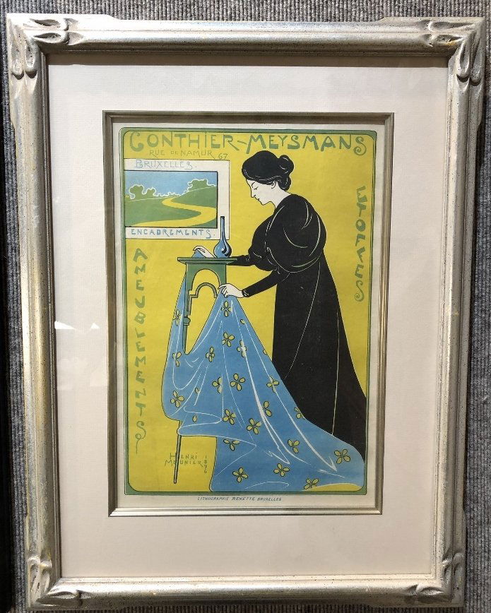 Art Nouveau lithograph by Henri Meunier,c.1890 (1 of 7)
