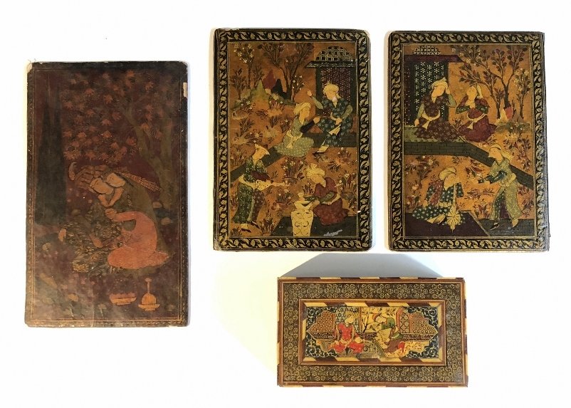 Four Persian lacquer items, c.1900 (1 of 11)