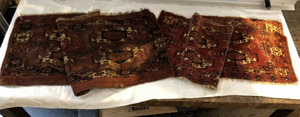 Two pieces of Bokhara, saddle blankets,c.1900 (1 of 6)