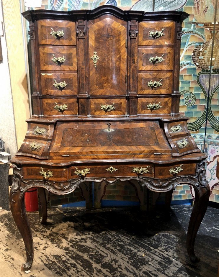 Large German Rococo secretary desk, c.1750 (1 of 12)