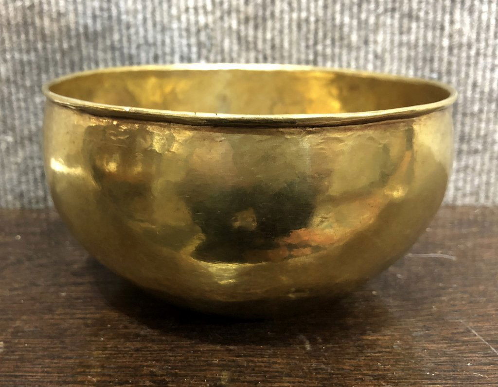 14k Handmade gold bowl, age unknown, 110.8 dwts