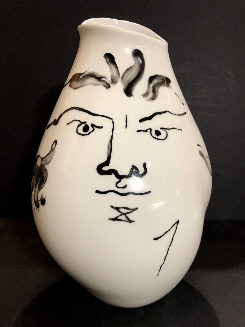 Jean Cocteau "Ttes" porcelain vase by Rosenthal, c.1970 (1 of 7)