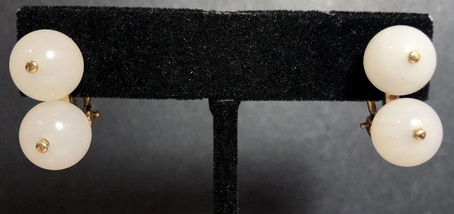 14k lavender jade "double ball"earrings (1 of 5)