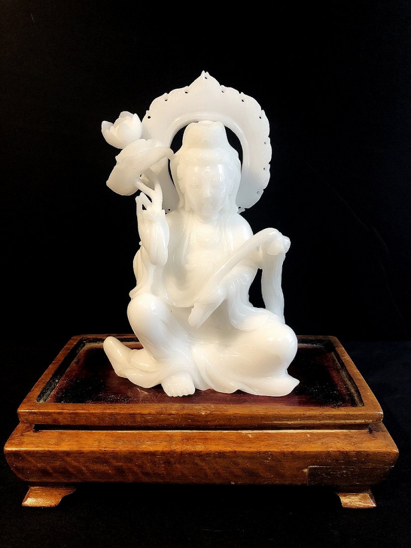 Chinese hardstone white Buddha (1 of 6)