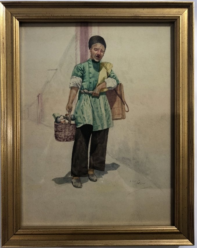 Persian watercolor, village man (1 of 5)