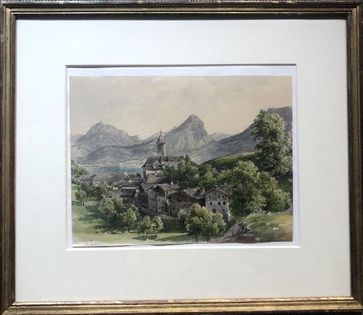 Watercolor of landscape by Josef Kriehuber,19thc (1 of 6)
