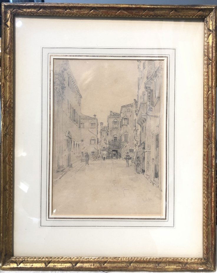 Drawing of a village by Rudolf Van Alt,19th cen (1 of 6)