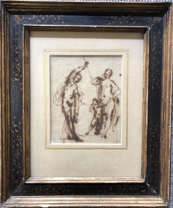 17th/18th century drawing of figures, prob Italian (1 of 8)