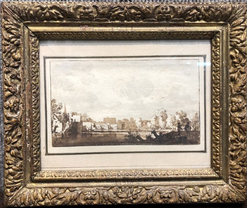 Watercolor of village by Jan de Bisschop, 17thc (1 of 5)