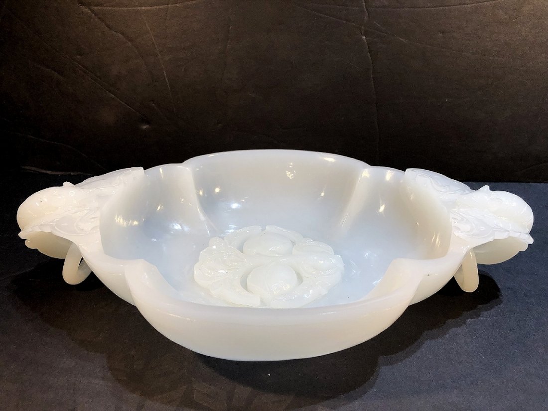 Chinese glass bowl with rings (1 of 6)