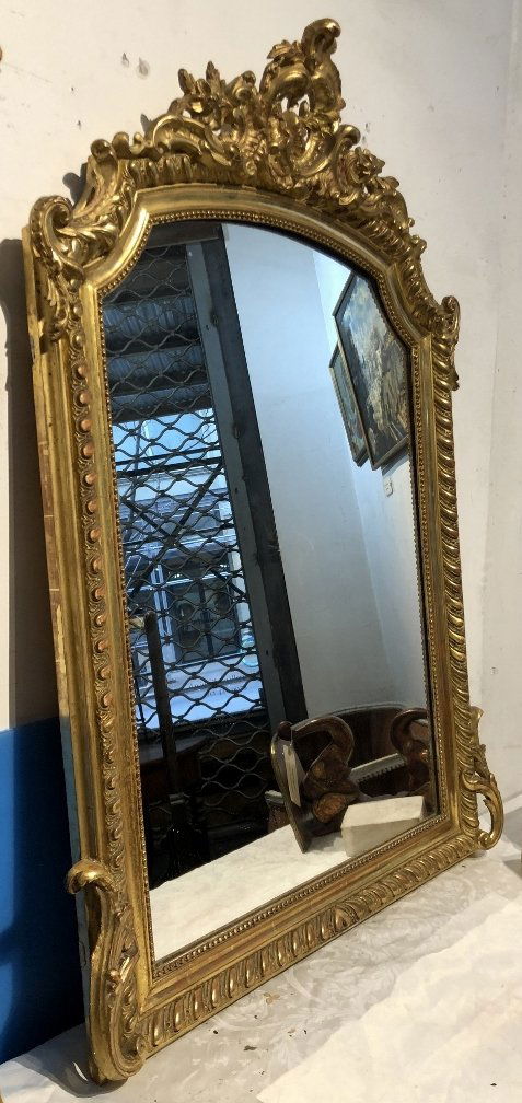 Large 19thc gilt wood mirror (1 of 8)