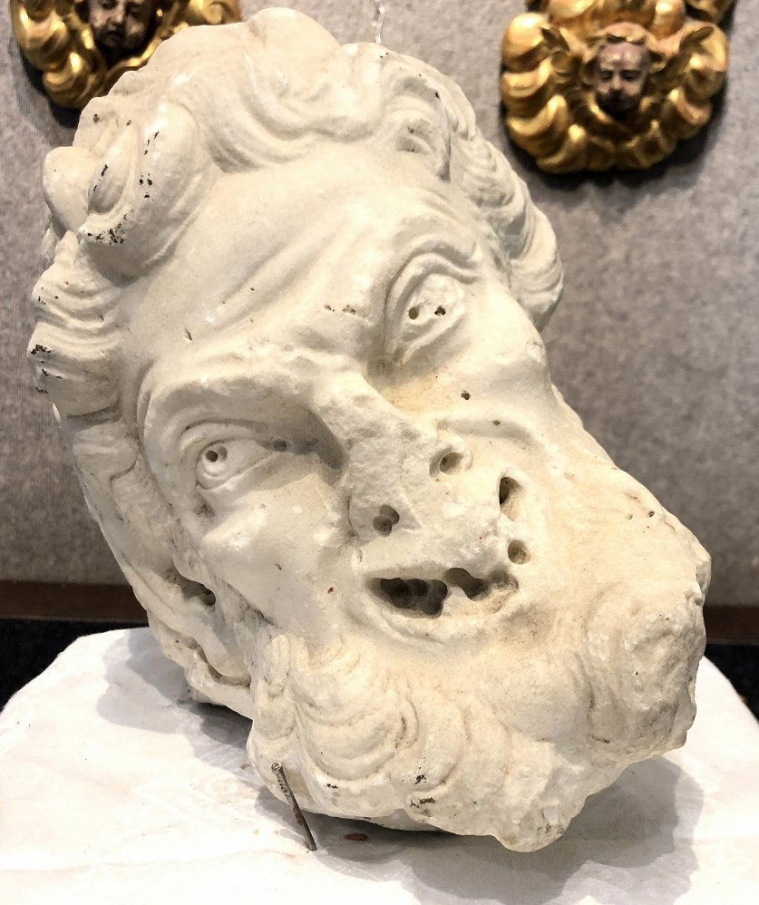 Marble fragment, satyr head, 17th/18th (1 of 7)