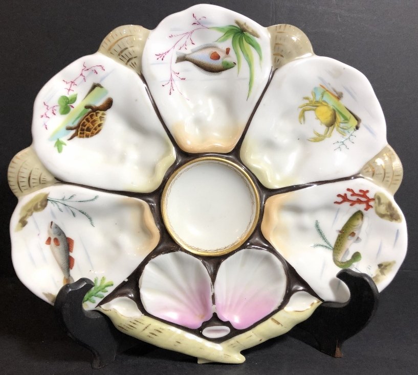 Porcelain oyster plate, c.1880 (1 of 10)
