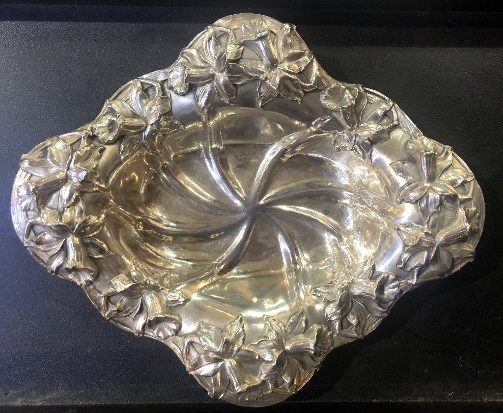 Unger brothers Art Nouveau sterl dish, 4.7t.oz (1 of 8)
