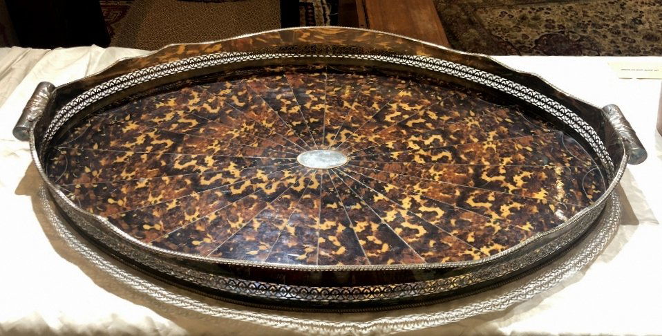 Silver plated copper faux tortoise large tray (1 of 5)