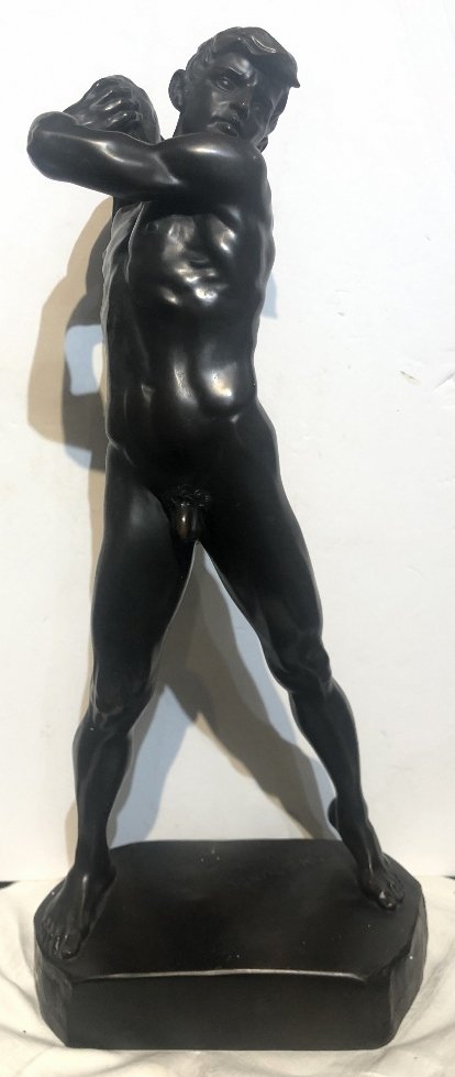 Bronze rock hurler by Theodor Stundl,c.1910 (1 of 9)