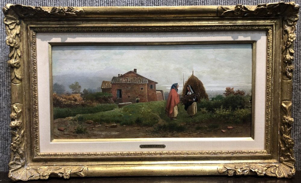 Painting, "Gathering Firewood" by L.Gelati (1 of 8)