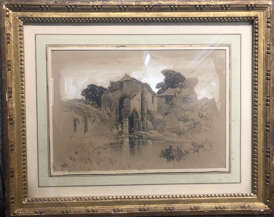 19th century drawing of a house by Henry Bright (1 of 6)