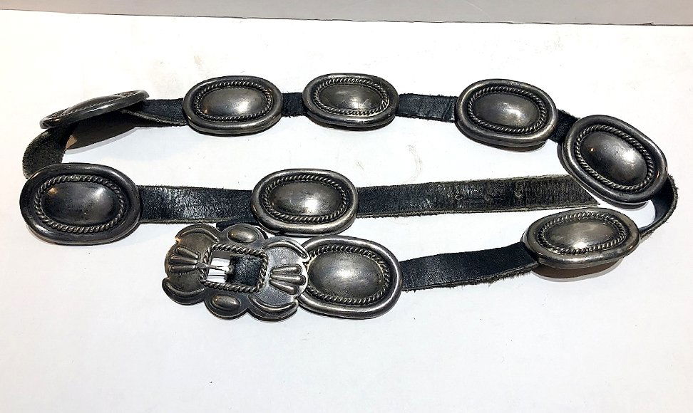Silver Native American conch belt, 10.7 t.oz (1 of 2)