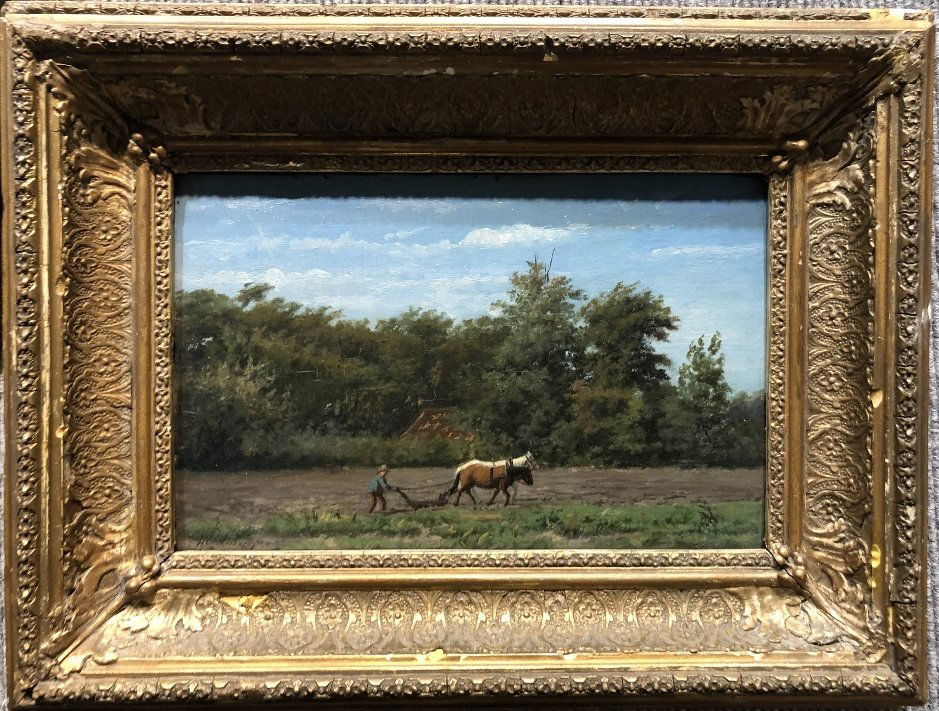 Ptg of farmer w/horses,by H.G.Wolbers, c.1900. (1 of 5)