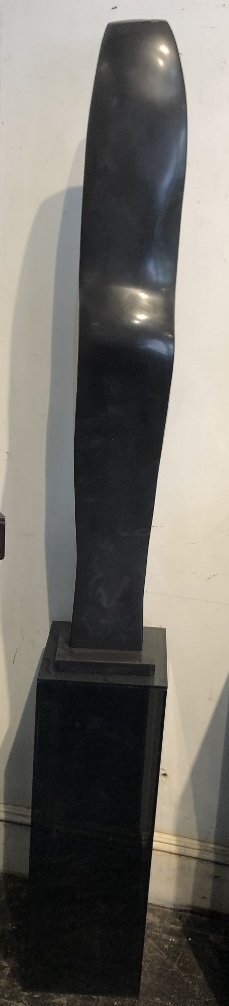 Japanese modern sculpture on stand by Kuki,c.1970 (1 of 5)