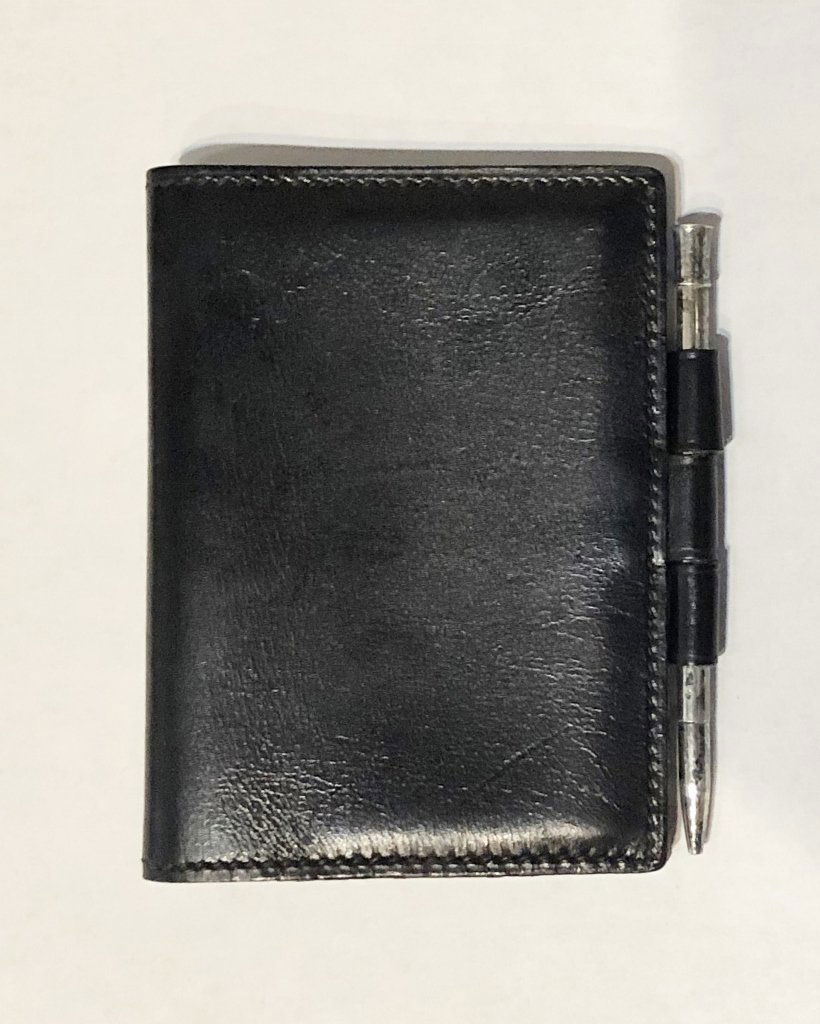 Hermes leather notebook with sterling pencil,c.1965 (1 of 7)