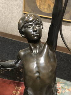 Bronze young archer by Joseph-Antoine Gardet,c.1880: Bronze of young archer by Joseph-Antoine Gardet, Paris Foundry mark, original rotating bronze base.Circa 1880.////////////////////////////////////////////////////////(From French WIki):"Joseph-Antoine