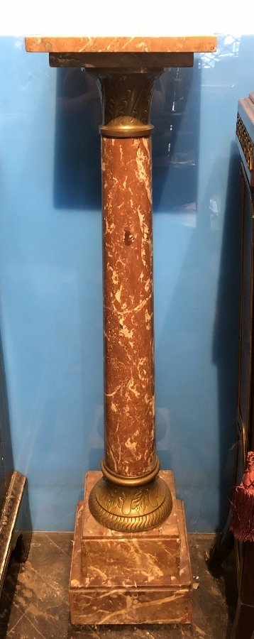 Pink marble pedestal, c.1940 (1 of 5)