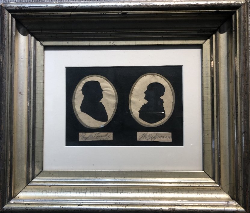 Autographs of Franklin and Jefferson, silhouettes (1 of 7)